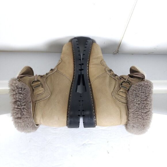 Sorel Women's Kaufman US 8M Beige Leather Lined Lace Up Shearling Winter Boots - Picture 10 of 13